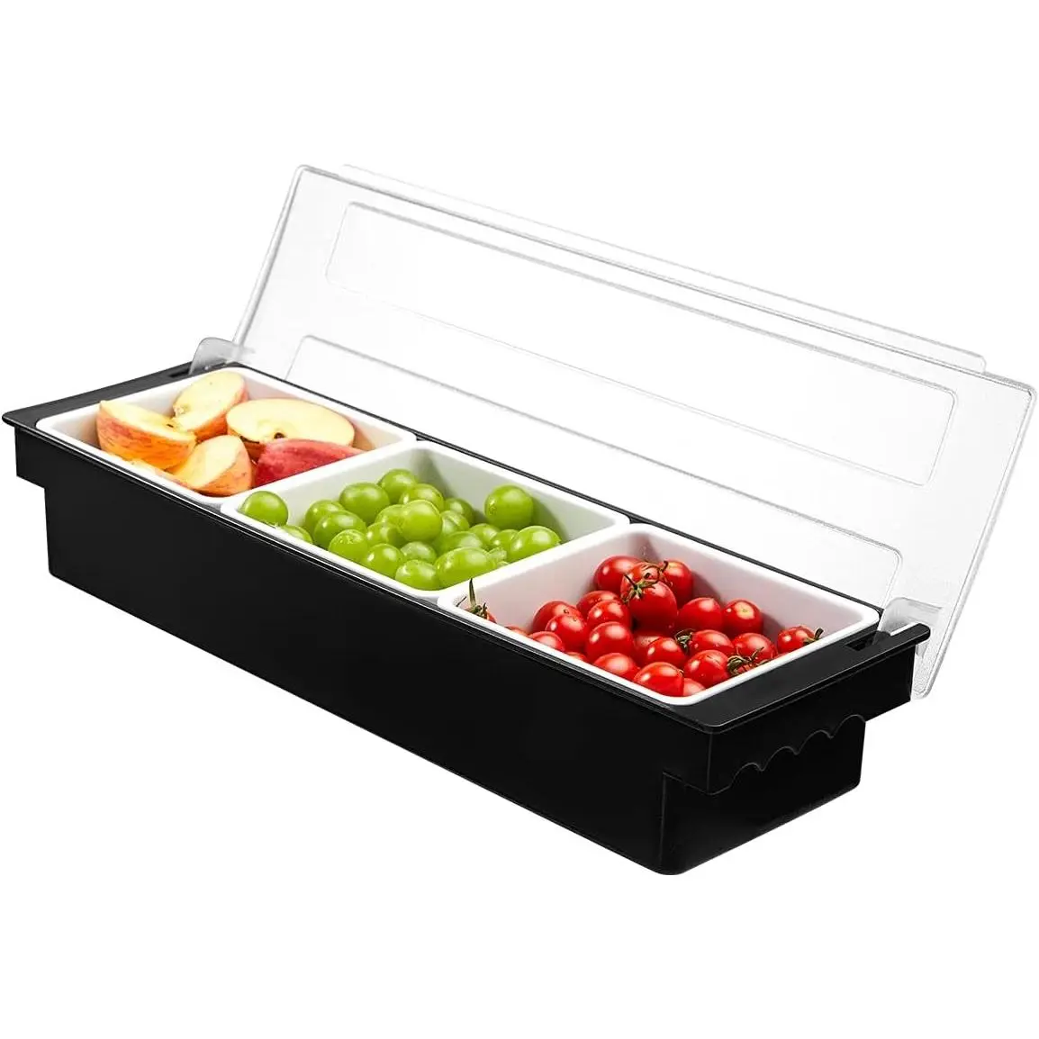 Serving Tray Condiment Pots 3 Compartment Condiment Server Caddy