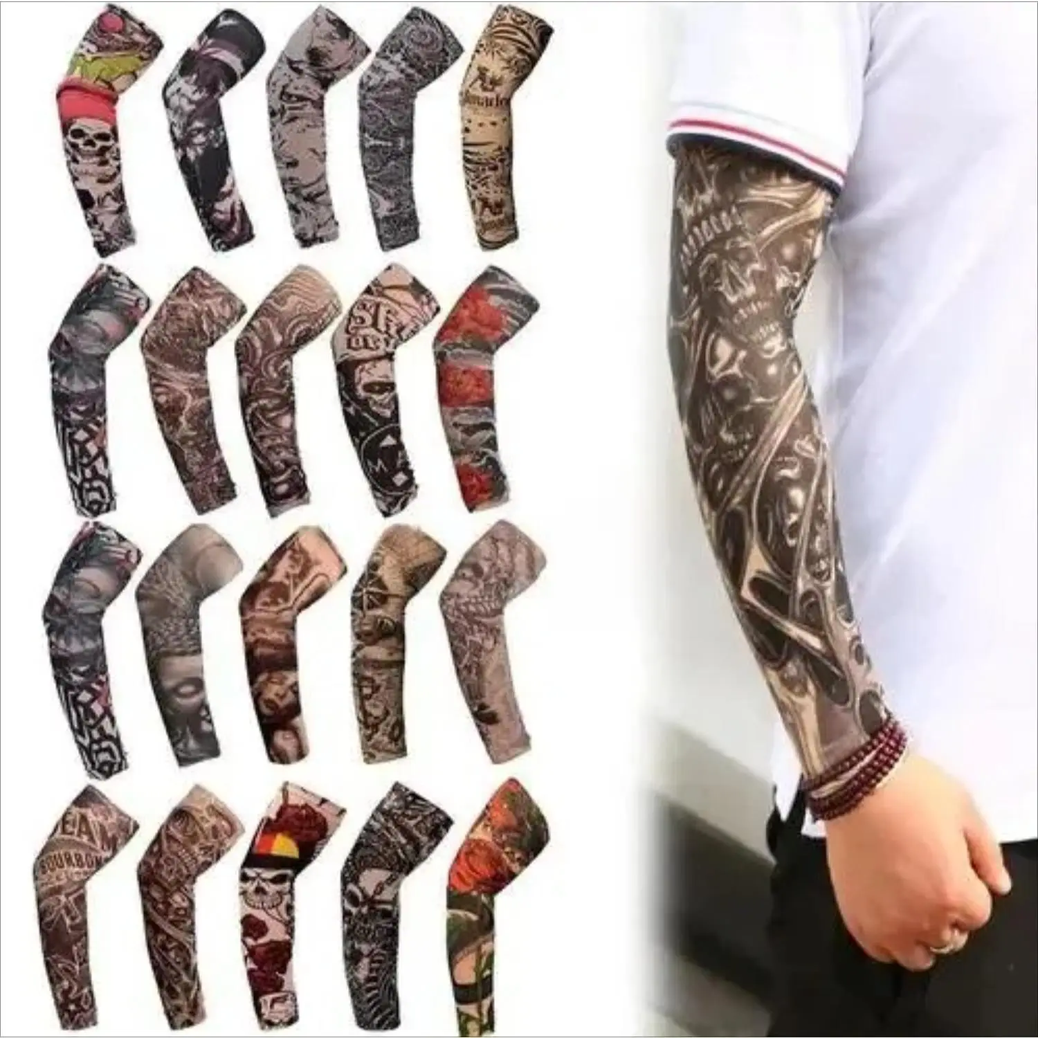 Cooling UV Protection Arm Sleeves (5 Pairs) for Men & Women, Solid Color Unisex Breathable Compression Fit for Outdoor Sports, Uv Protection Sleeves, Sporty Rashguards