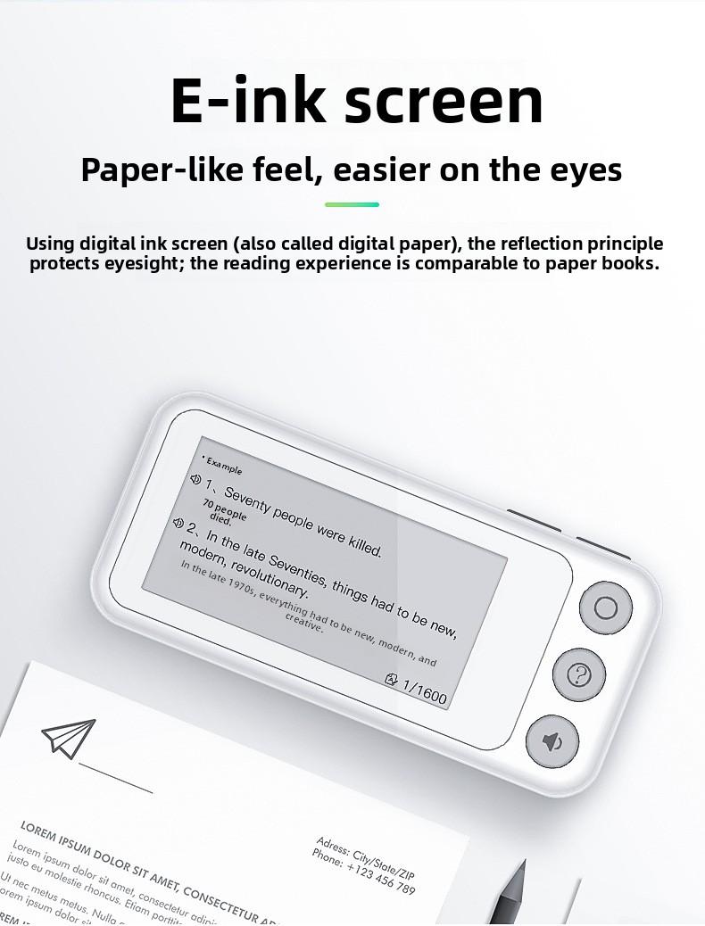 Student Portable Pocket English Vocabulary Card Machine Ink Screen Electronic Dictionary