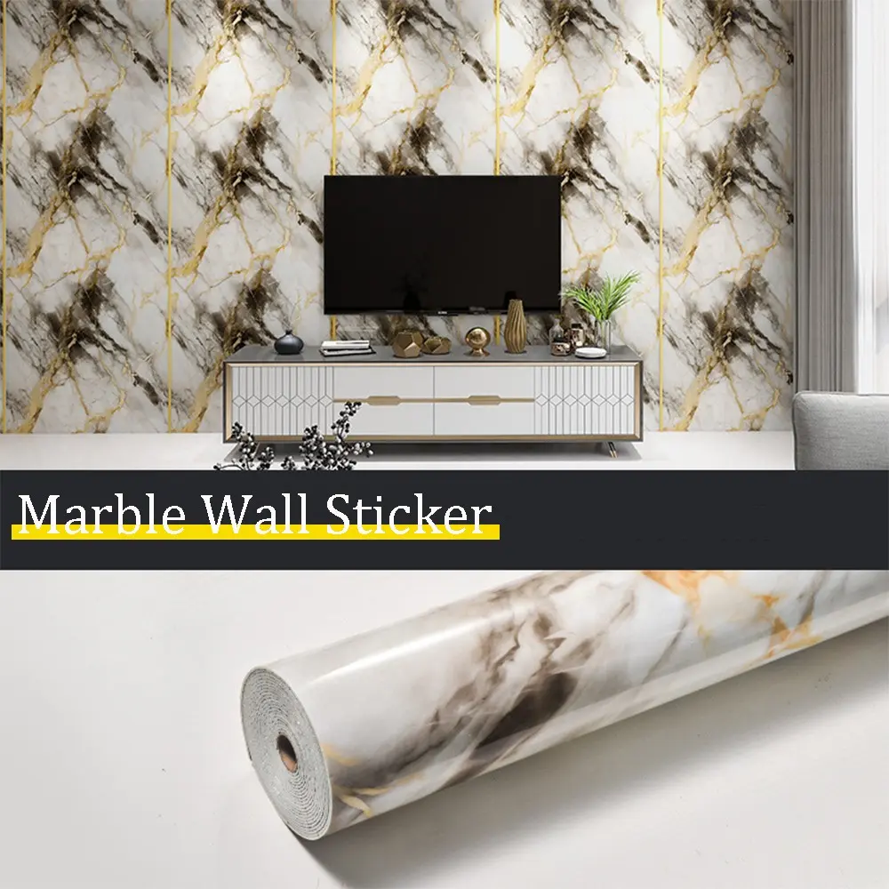 Aozey Marble Wall Sticker Roll, Self-Adhesive Wallpaper, marble pattern wallpaper, Peel and Stick Wall Panel, Detachable Vinyl, Kitchen & Bathroom Countertops