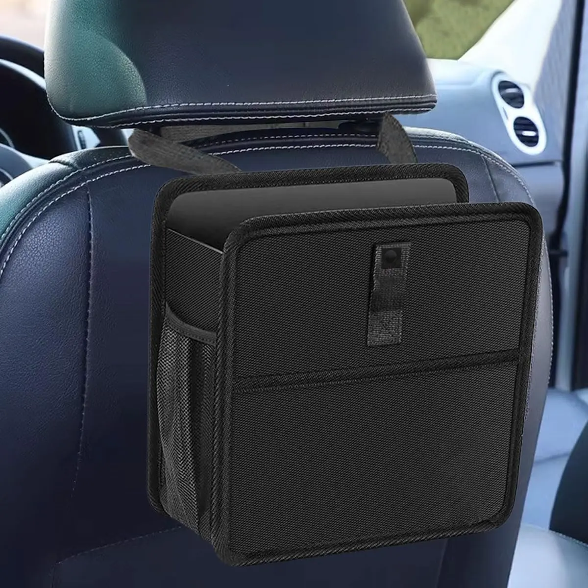 Trash Can,   & Leakproof Autmotive Storage Bag, Foldable Washable  Garbage Container, 2 Gallon Portable Auto Rubbish Bin for Sedan SUV  (Small)