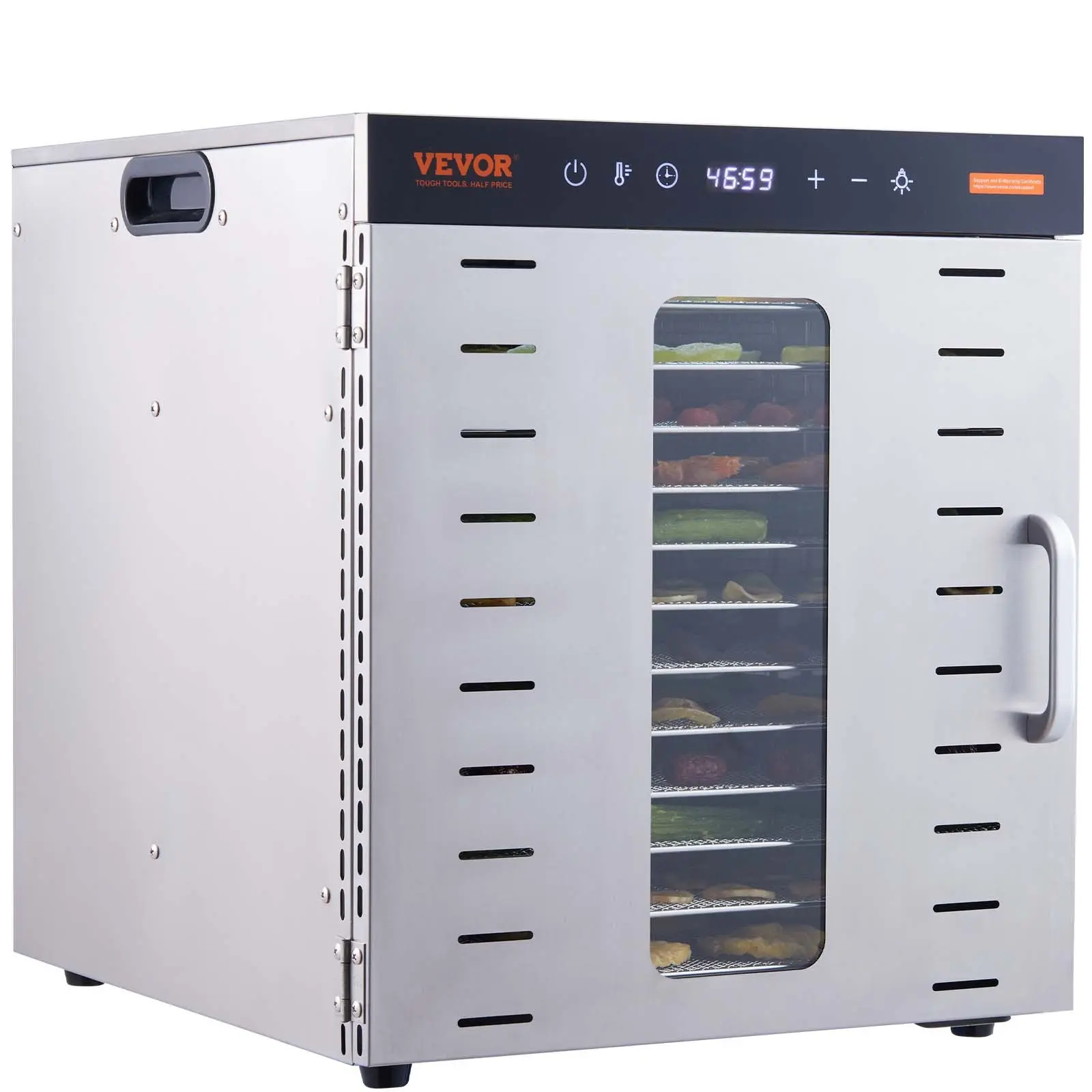 【DealsForYouDays】VEVOR Food Dehydrator Machine, 10 Stainless Steel Trays, 1000W Electric Food Dryer with Digital Adjustable Timer Temperature for Jerky, Herb, Meat, Beef, Fruit, Dog Treats and Vegetables