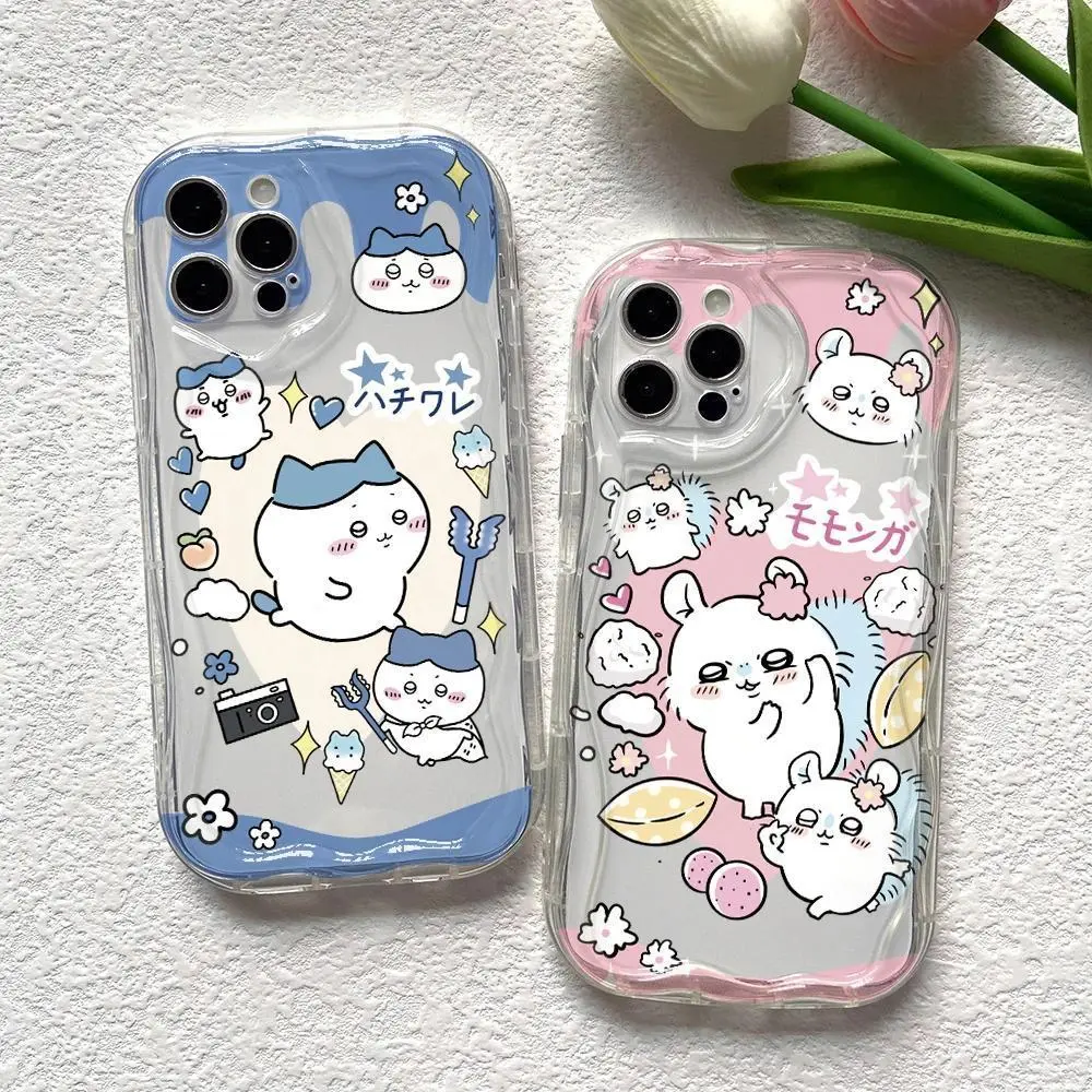 Cute C-Chiikawas Hachiwares Anime Pattern Cartoon Print Phone Case - Durable Personalized Protective Cellphone Cover for iPhone 17 Pro Max, Air, 16, 15, 14 Plus, 13, 12 Mini, 11 Pro Max, X, Xs, XR, 7, 8 (3D Creamy Wave Soft)