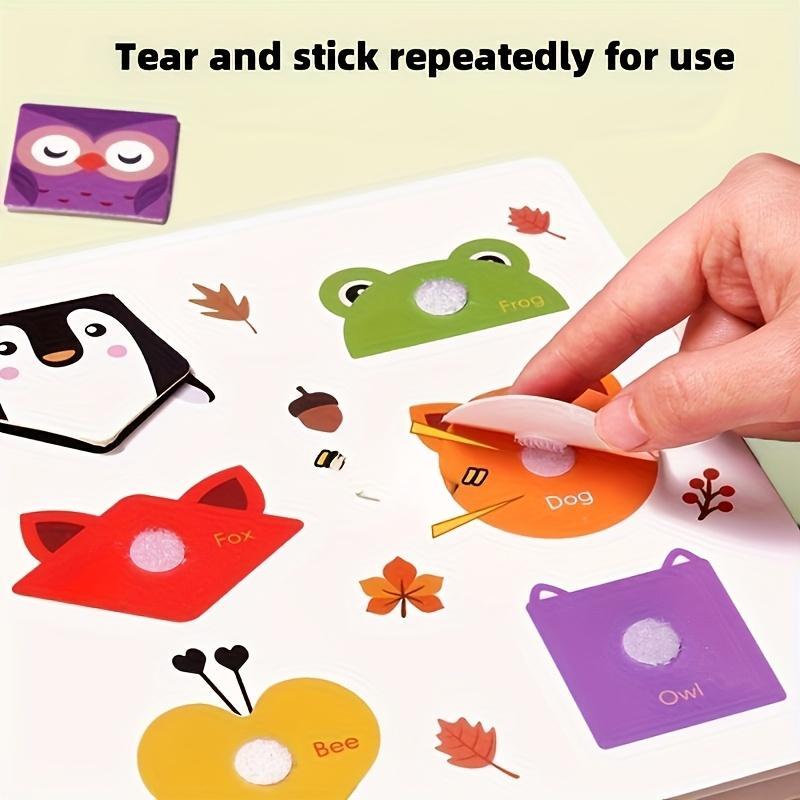 Colorful Early Learning Activity Book, 1 Set Educational Puzzle Games and Tear-off Stickers, Used for Cognitive Development, Attention and Hand Eye Coordination