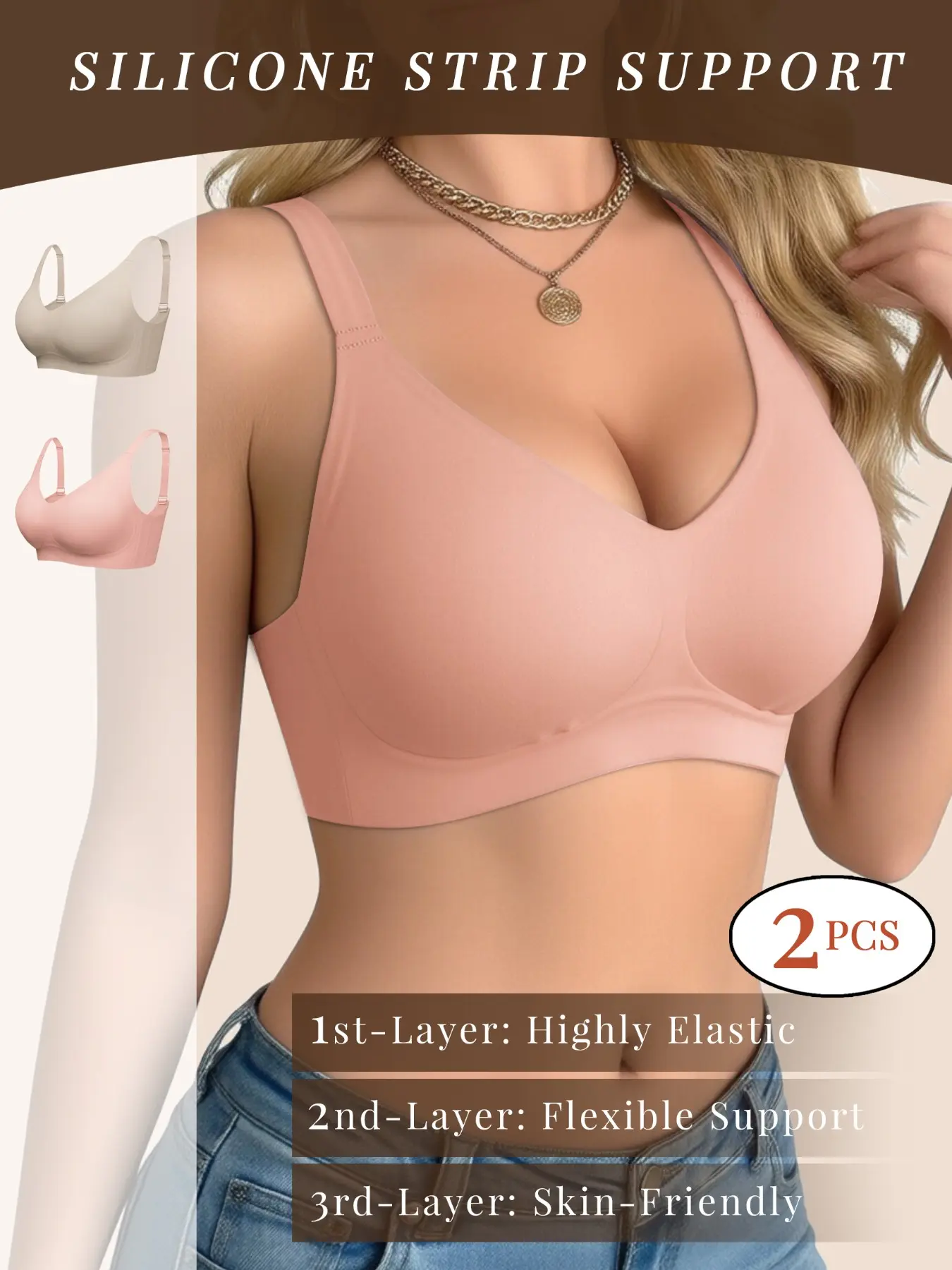 Full Body Sleek Shaping Jelly Lift Bra, Push Up Enhance Round Bust Contour, Side Fat Control Smooth Back Bulge Layers, Body-Hug Fit No Bulge No Pinching, All-Day Comfort Zero Pressure Seamless Lingerie