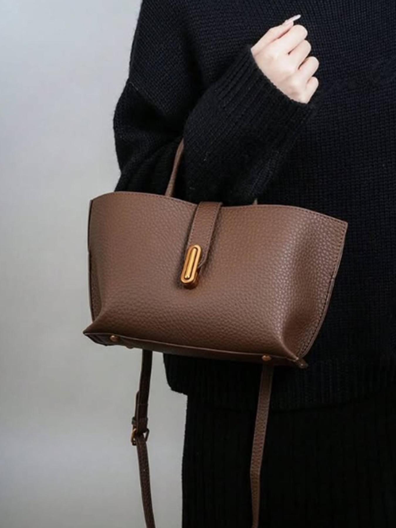 2025 Fall & Winter Women's Elegant Solid-Color Versatile Handbag, Fashionable Crossbody Bag for Daily Use, Casual Trendy High-Quality Daily Commuting Bag, Handbag Shoulder Bag