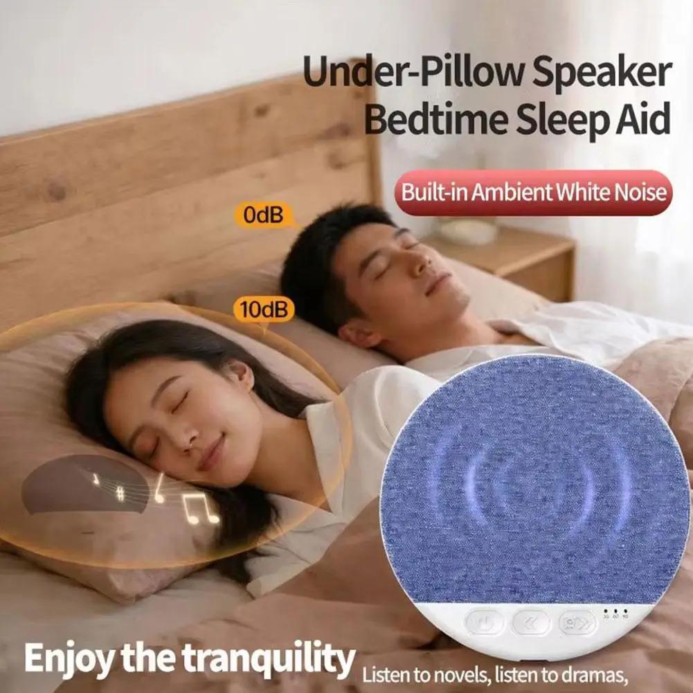 Mini Sleeping Bluetooth 5.4 Speaker Under Pillow Sound Machine With White Noise, 30/60/90 Min Timers, HiFi Stereo Sound