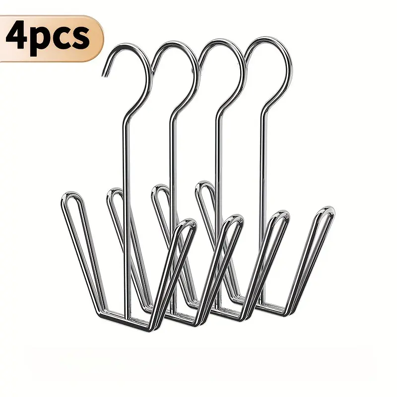 Set of 4 stainless steel U-shaped shoe racks, no-drill windproof shoe rack, single-rod multifunctional balcony/window sill shoe rack, drying rack