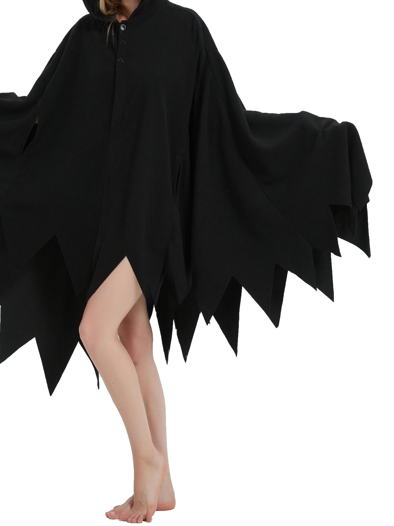 Unisex's Halloween All Over Print Animal Design Hooded Sleep Cape, Casual Cloak Sleeve Button Design Sleepwear for Halloween Party, Fluffy Pajamas for Winter, Fluffy Pajamas, Pyjamas for Women, Costume