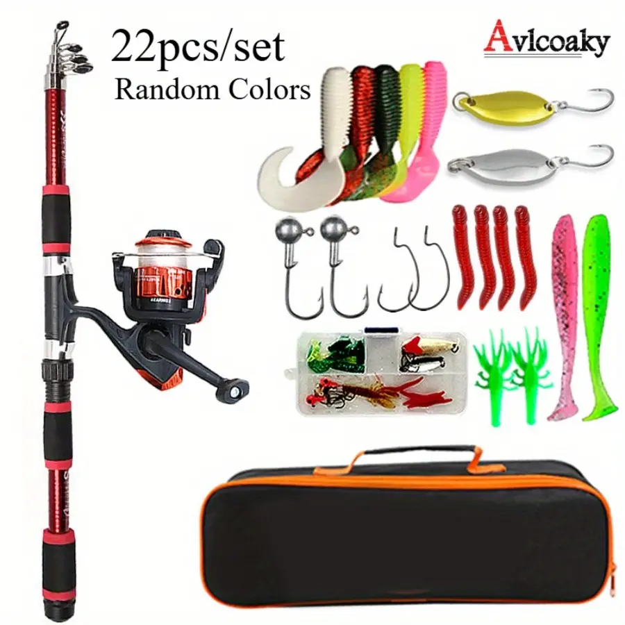 Avlcoaky 22pcs/ set Sea Rod Set Portable Fishing Rod, Mini Sea Fishing Rod
