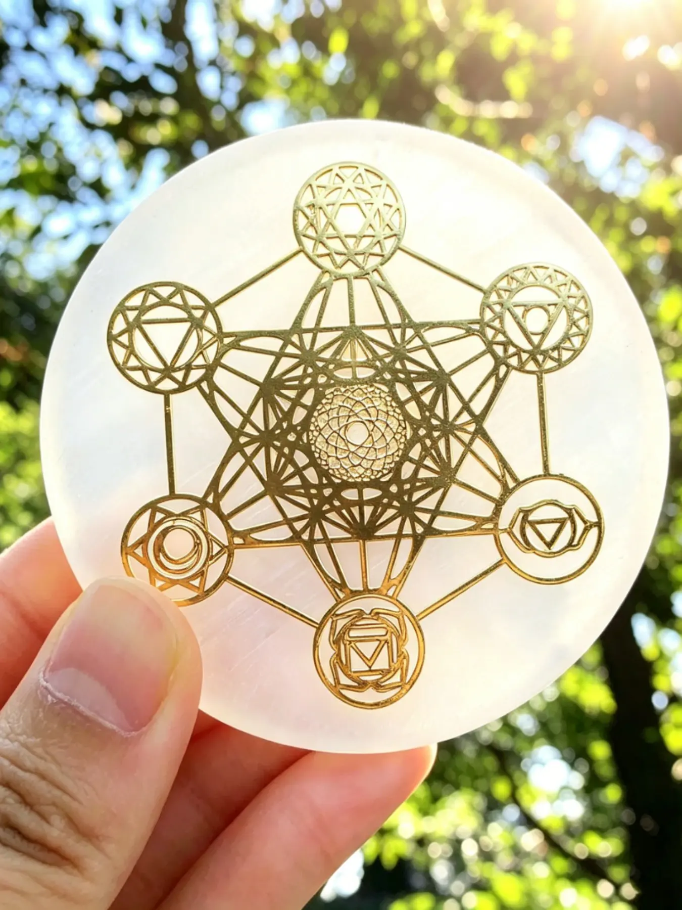 Natural Selenite Quartz Hand Carved, Smooth Selenite Disc, Bohemian-Style Home Decorative Stone, Ornamental Display for Bedroom and Living Room