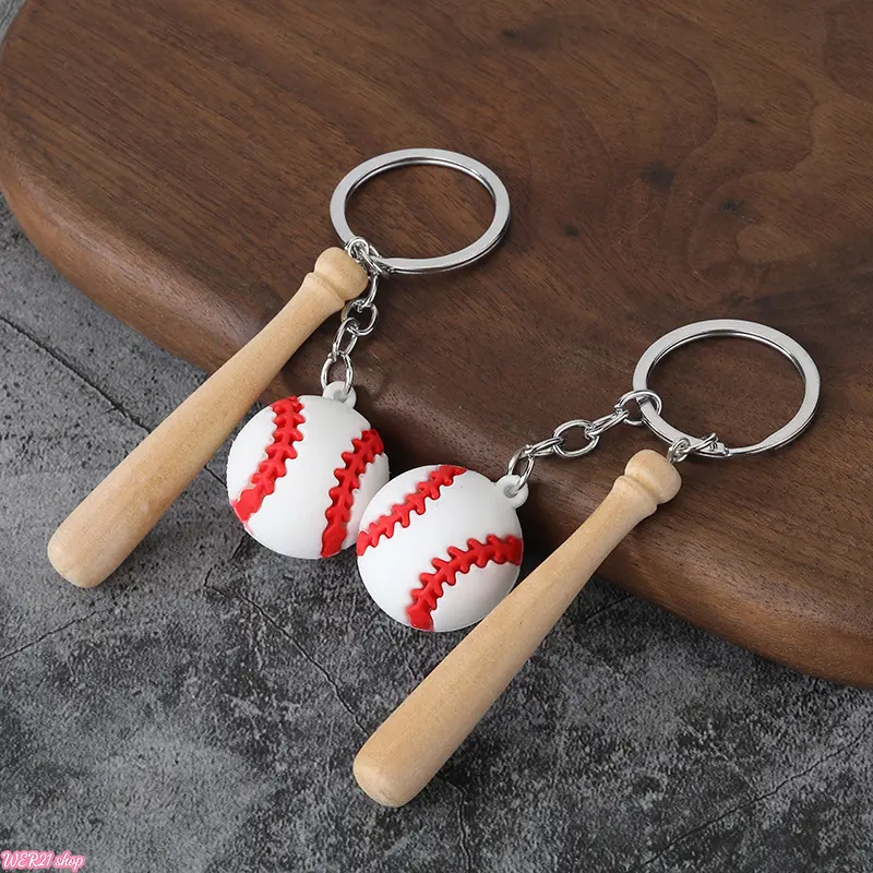 Creative Simulated PVC Baseball Keychain Charms, Sport Themed Bag Pendant Accessories, Lightweight Durable Sports Hanging Ornaments, Mini Cute Souvenir Gifts for Baseball Fans, Backpack Decor and Sports Event Party Favors