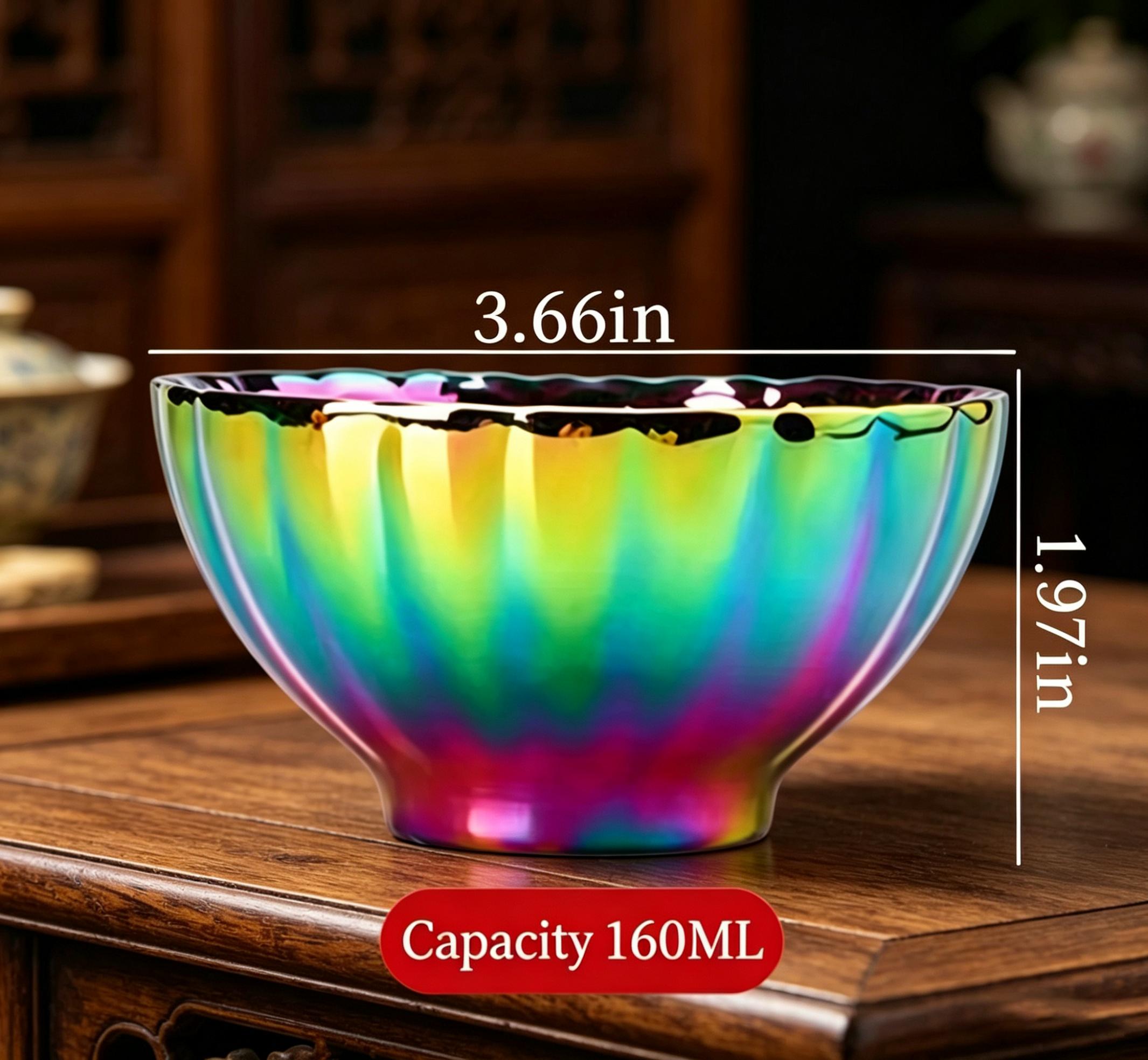 Iridescent Peony Pattern with Lotus Base Jianzhan |   Rainbow Bloom Tea Cup, Chinese culture,High-temperature firing,Handcrafted ceramic cup,Wine Glass, Kung Fu Cup,Drinkware