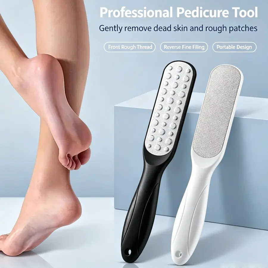 2pcs,Double Side Foot File Professional Rasp Heel Grater Hard Dead Skin Callus Remover Pedicure File Foot Grater