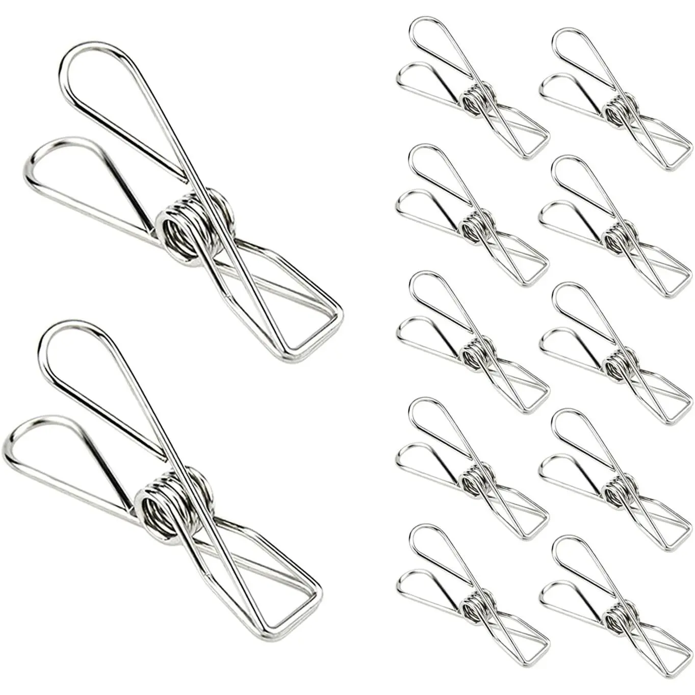 Stainless Steel Heavy Duty Laundry Pegs 50 Pack - Metal Clothes Pins for Clothes, Towels, Snack Bags, Pictures & OfficeGift
