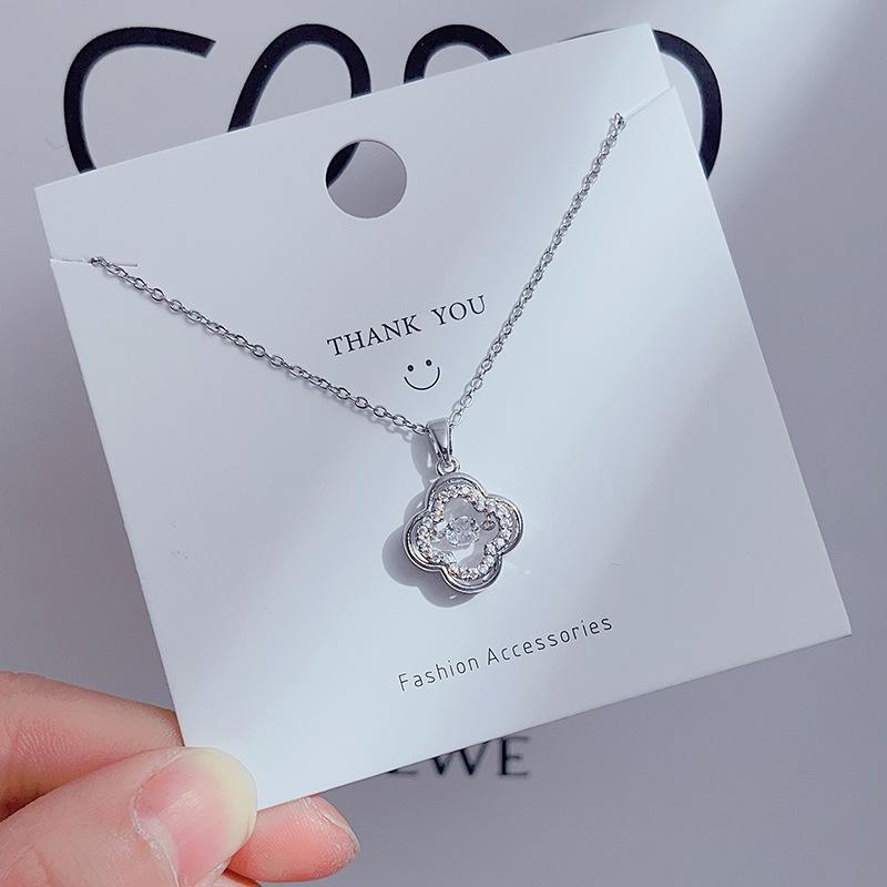 Women's Niche Design Smart Necklace, Simple Clover Pendant Clavicle Chain, Geometric Choker Jewelry