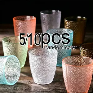 5pc Durable Acrylic Water Cups, 7.1oz Food-Grade Material, Scratch-Resistant, Reusable, Ideal for Juice, Beer, Home, Office, Restaurant, Bar