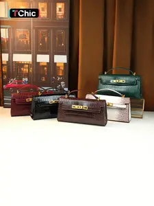 Korean style light luxury crocodile texture new exquisite lock buckle design shoulder crossbody bag Fashionable Unique Bags