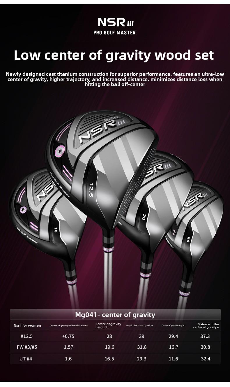 Women's Golf Clubs: Titanium Driver (No.1) and Fairway Woods (No.3 & 5) - Carbon Shafts, High-COR Design