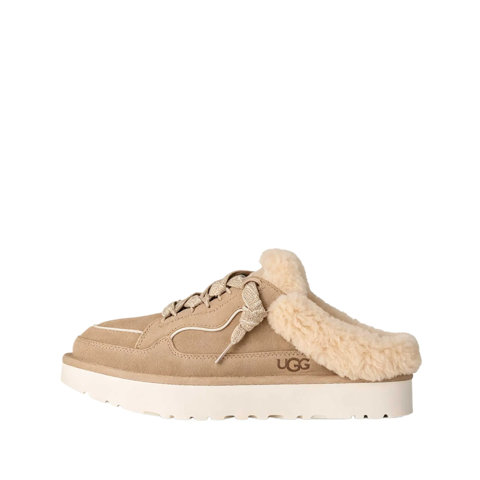 UGG Highland Fabric Cow Split Leather Color Block Slip-On Low Top Casual Shoes 1180313-MNL