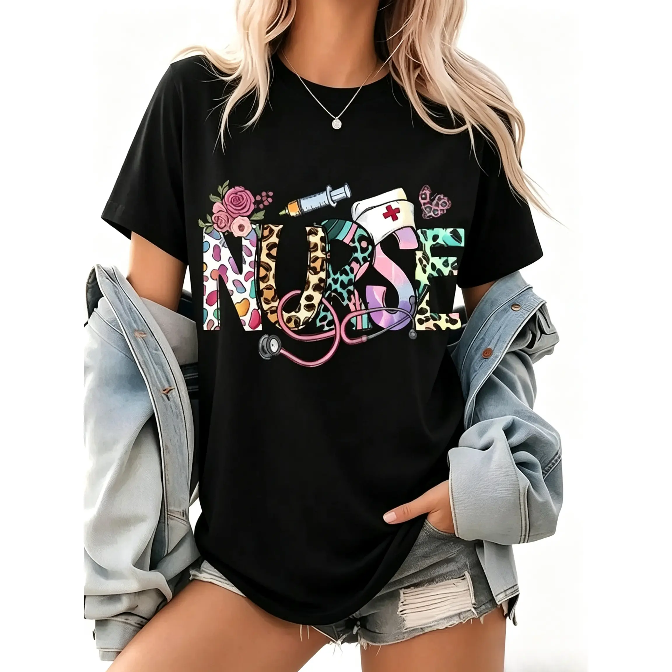 Nursing Student Graphic T Shirt, Nursing Pattern Tops, Nursing School Tee, RN Shirt, Registered Shirt, Nurse Gift, School Shirt, Nurse Student Golf Gift T-Shirt For Men And Women