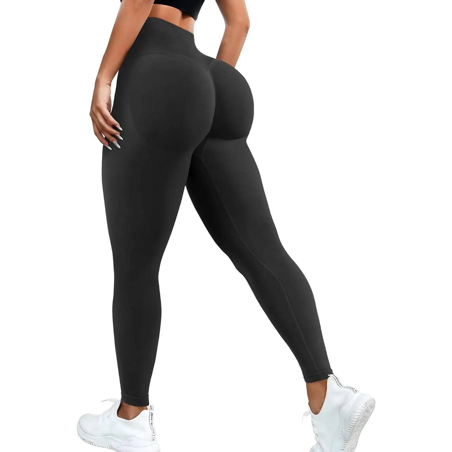 JGS1996 Women's High Waisted Seamless Knit Yoga Pants - Cellulite Compression, Scrunch Butt Lifting, Tummy Control, Soft Fabric Full Length Bottoms for Gym Workouts, Workout Wear