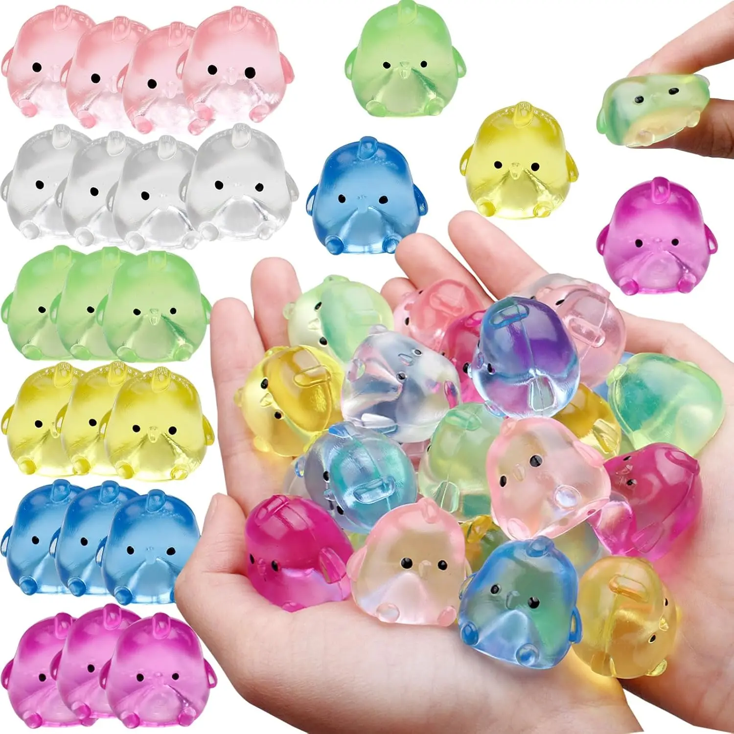 Mini Chick Sensory Fidget Toys, 24 Pack Party Favors Squishies for Kids, Treasure Box Toys for Classroom, Stress Relief Squishy Toys for Adults Kidsfidget toys