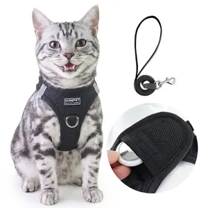 2pcs Cat Harness and Leash Set, Choke-Free, Escape Proof, Reflective with Locator Pocket, for Ragdoll, Persian, Exotic Shorthair, British Shorthair, Small Dogs