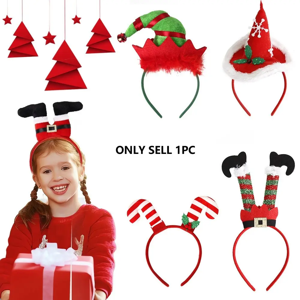 Christmas Decorative Headband, Elf Hat Accessory, Party Supplies for Kids and Adults, Santa Claus Leg Headband, Festive Holiday Gear
