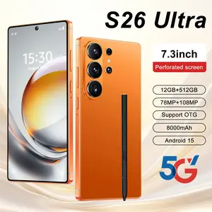 2026 S26 Ultra 5G Smartphone: 12GB+512GB, Android 15, 8000mAh Large Battery, 78MP+108MP HD Camera, 6.99" Display, Built-in Stylus, Unlocked with Case