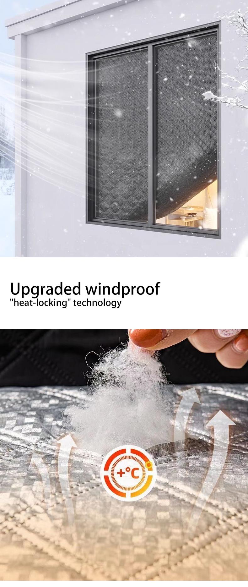 Hook & Loop Thermal Curtain – Extra-Thick Insulated & Soundproof, Multi-Functional Energy-Saving Sliding Barn Door & Window Cover, Easy to Install, Warm in Winter & Cool in Summer