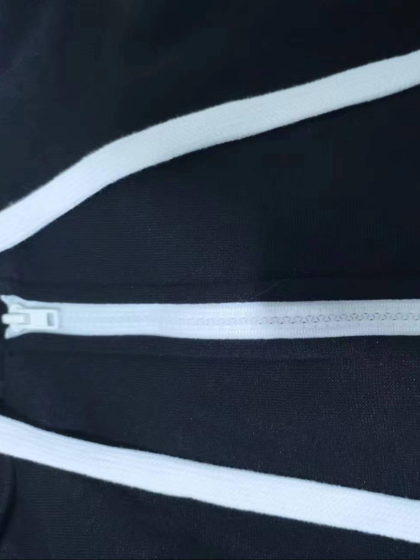 【Plus Size】 Basic Solid Zip Up Hoodie, Casual Drawstring Pocket Long Sleeve Hooded Sweatshirt for Fall & Winter, Women's Clothing for Daily Wear, Womenswear