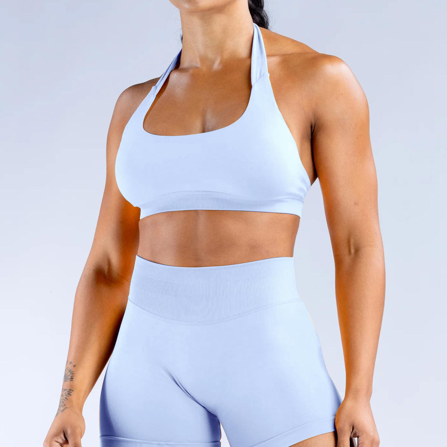 Women's Quick Dry High Waisted Yoga Pants Set Sports Bra With Adjustable Straps & Padded Cups, Macaron Color Activewear 2 Piece Women's Quick Dry High Waisted Yoga Pants Set Sports Bra With Adjustable Straps & Padded Cups, Macaron Color Activewear 2 Piece