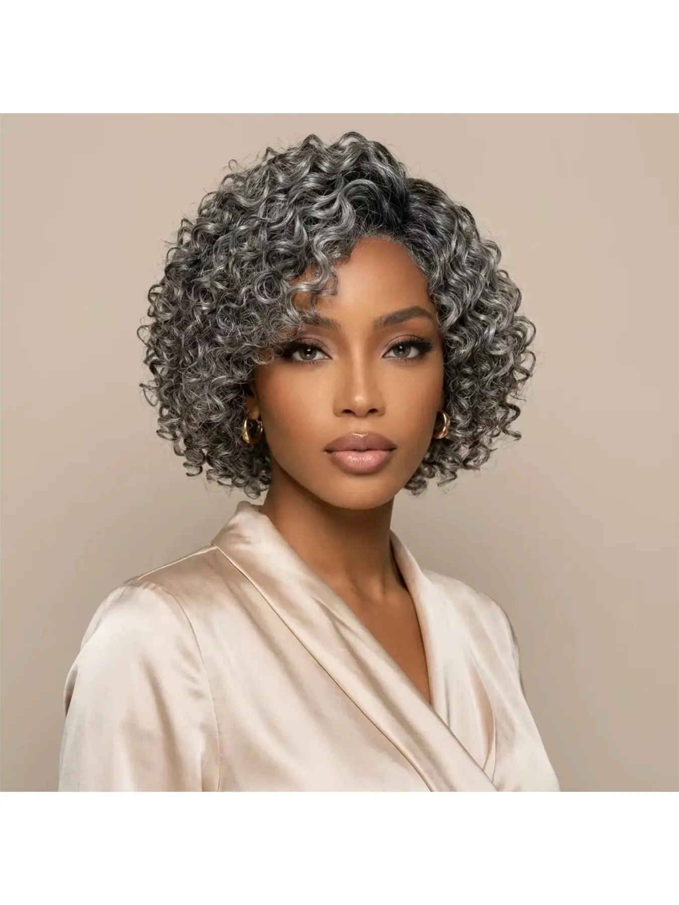 Short Curly Pixie Cut Human Hair Wig for Black Women Natural Black Glueless Wear & Go Full Machine Made Layered Soft Bouncy Beginner Friendly Wig Highlight Ombre Brown,44#