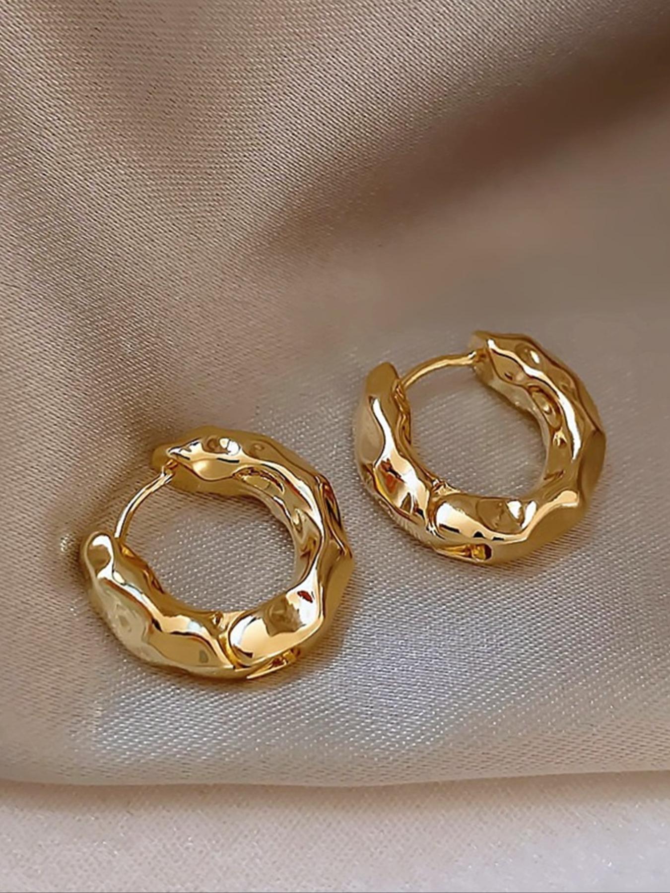 Women's Elegant irregular design Hoop Earrings, Exquisite Trendy Minimalist Hoop Earrings, Chic All-match Vintage Jewelry As Birthday Gift for Girlfriend, Hoop Earring Sets