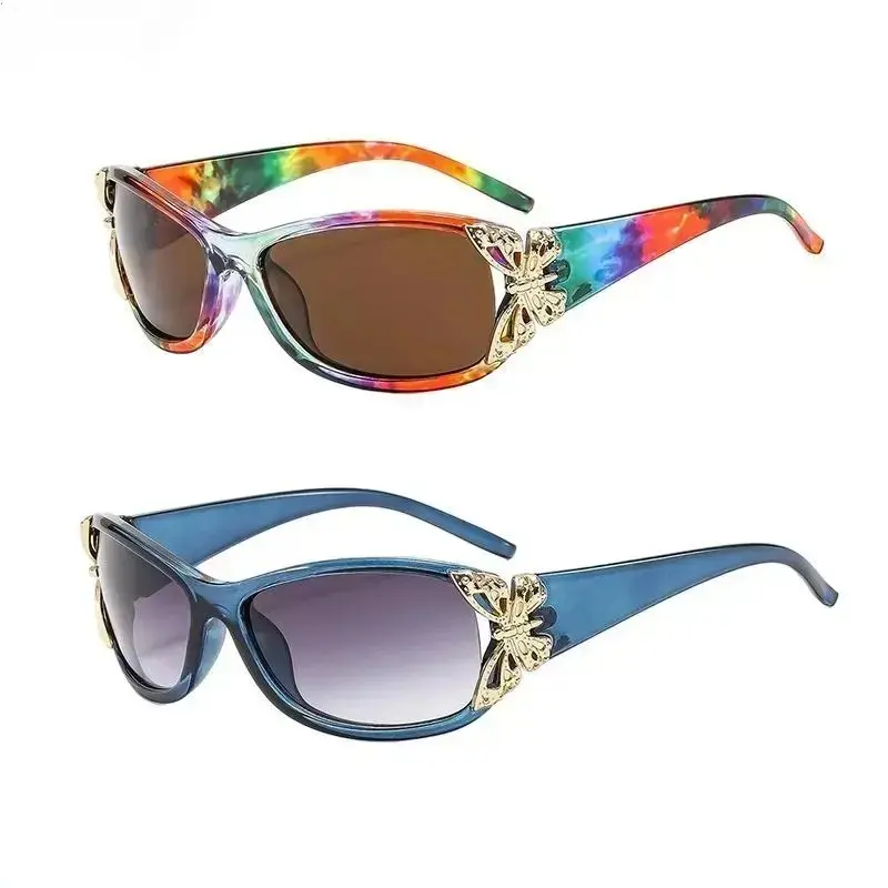 2026 New Female 2/1 Pack Polarized Butterfly Sunglasses, Decorative Fashion Shades, Portable Anti-Glare High UV Protection Eyewear, Sturdy Wear-Resistant Structure, Ideal for Road Driving, Holiday Trips (c4,c10,c5,c9), 1/2 Pack Combo