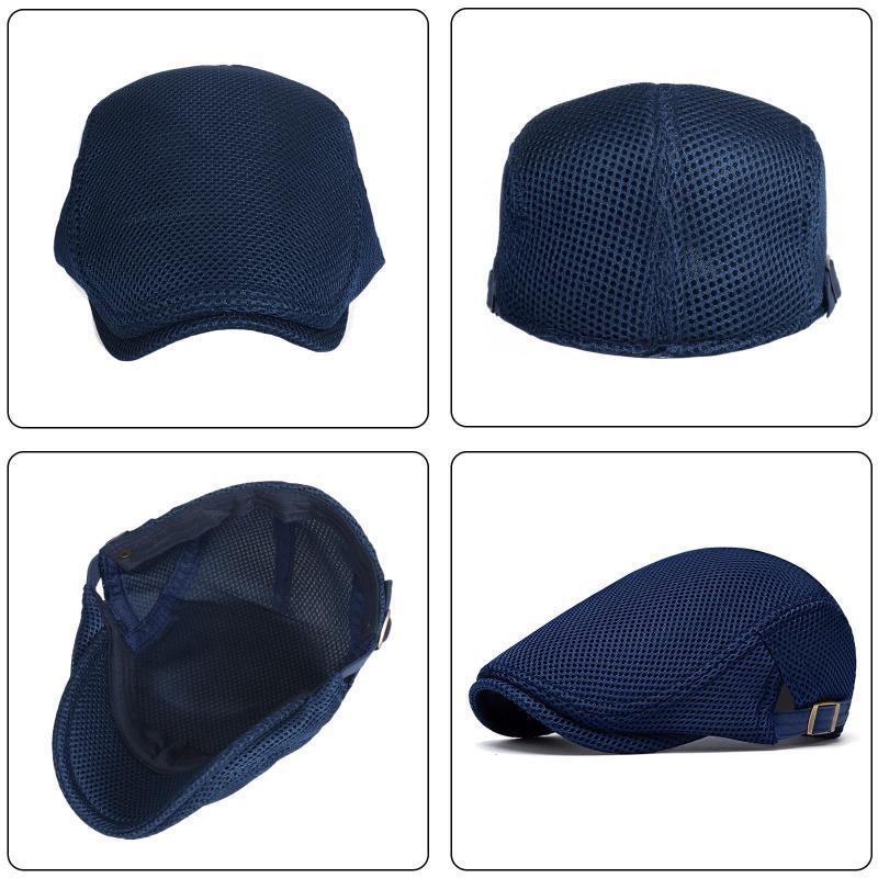 Men's Breathable Mesh Summer  – Adjustable Flat Cap, Newsboy Cap, Beret, Ivy Cap, Irish Driver Cap, and Fishing  Vintage Large Capacity Style Messenger Bag Playing Card Fedora Hat