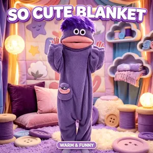 Funny Wearable Blanket Onesie, Soft Fluffy Plush Warm Pajamas, Ideal for Home Party Holiday Gift, Cozy and Comfortable