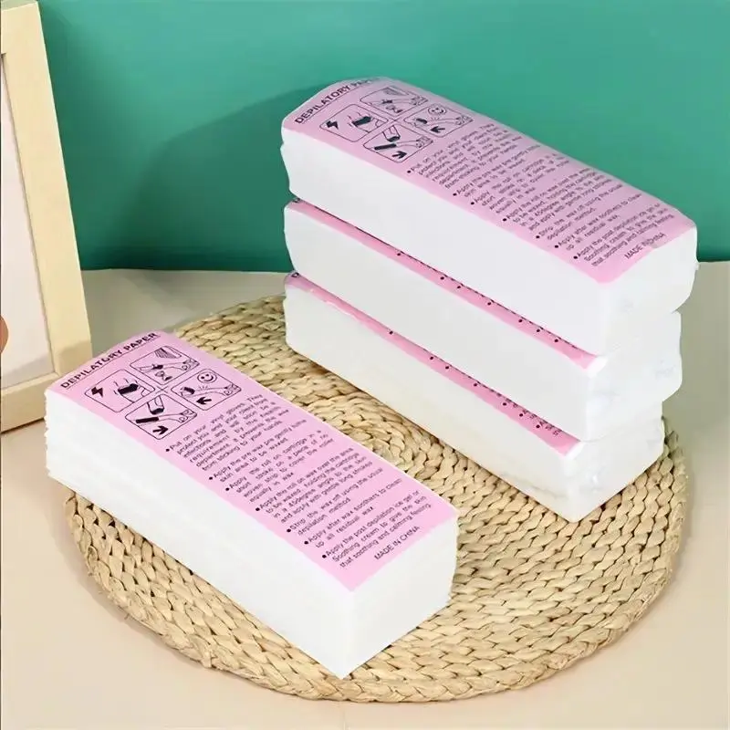 20/100pcs Deluxe Hair Removal Wax Strips Kit - Easy to Use, Disposable, Gentle on Skin, Painless Depilatory Wax Papers for Face