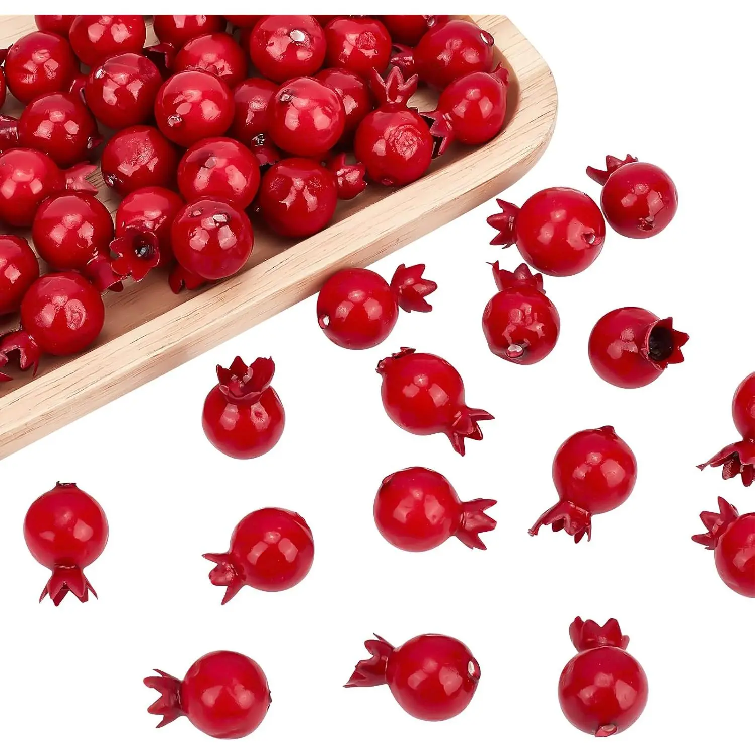 50 count Mini 0.79 Inch Artificial Pomegranate Realistic  Fruit Lifelike    Pomegranate for Floral Arrangements Halloween Christmas  Kichen Display Decor