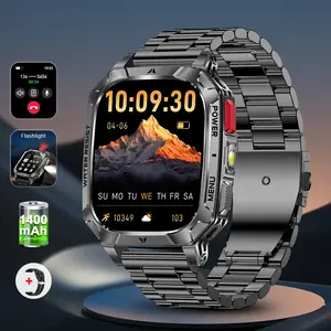 MEVADEN 2.01 inch Men's Smart Watch, Answer/Make Calling Message Reminder, 100+ Sports Mode Fitness Tracker, 1400mAh Large Capacity Battery,Outdoor LED Flashlight Smartwatch Suitable for Android and iOS