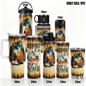 1pc, 40oz Tumbler, Thermo Tumbler, Stainless Steel Tumbler, Bigfoot Is My Spirit Animal Funny Print 40oz, Insulated and Durable, Gift for Any Occasion: Birthdays, Holidays, or Special Moments for Family, Friends, or Coworkers, Portable, Funny Dad Tumbler