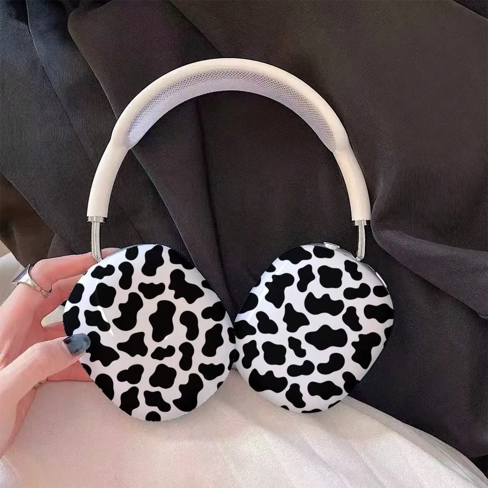Cow Print Pattern Case Compatible with Max and Max2, Glossy Hard Shell Protective Cover for Over-Ear Headphones