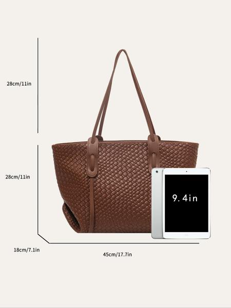 Women's Solid Color  Design Tote Bag, Fashionable Large Capacity Shoulder Bag for Daily Life, Casual Trendy Versatile High-quality Daily Commuting Bag, Fashionable Unique Bags