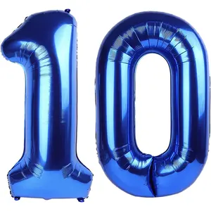 10 Number Balloons, 40 Inch Dark Blue 10th Birthday Decorations for Girls Boys for Engagement Wedding Celebration Party Graduations Photo Shoot