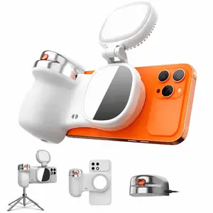 Upgraded Magnetic Phone Grip with USB-C Rechargeable Remote, 3KG Strong Magnet Camera Handle for Outdoor Sports Soccer Season, Vlogging, Steady Shots for iPhone, Android,Samsung；Compatible with MagSafe Fill Light, Accessories