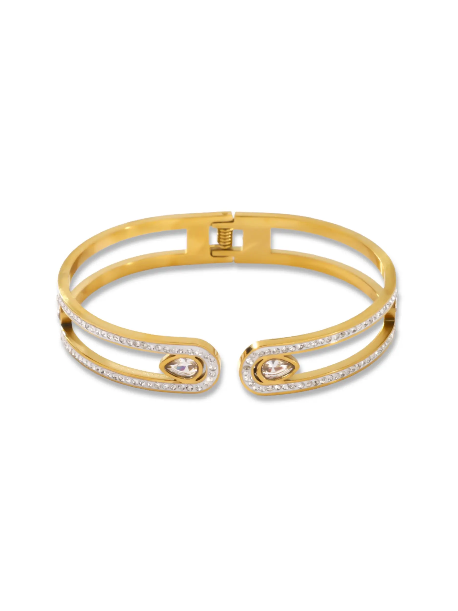 Elegant 18k Gold Plated Titanium Bangle, Hypoallergenic Floral Design, Perfect for All Seasons, Ideal Gift for Women