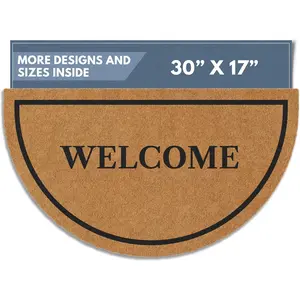 Barnyard Designs Natural Coco Coir Doormat Welcome Mat for Front Door & Outdoor Entrance, Large Door Mat for Indoor Entrance or Porch Entry, Brown (17x30, Welcome)