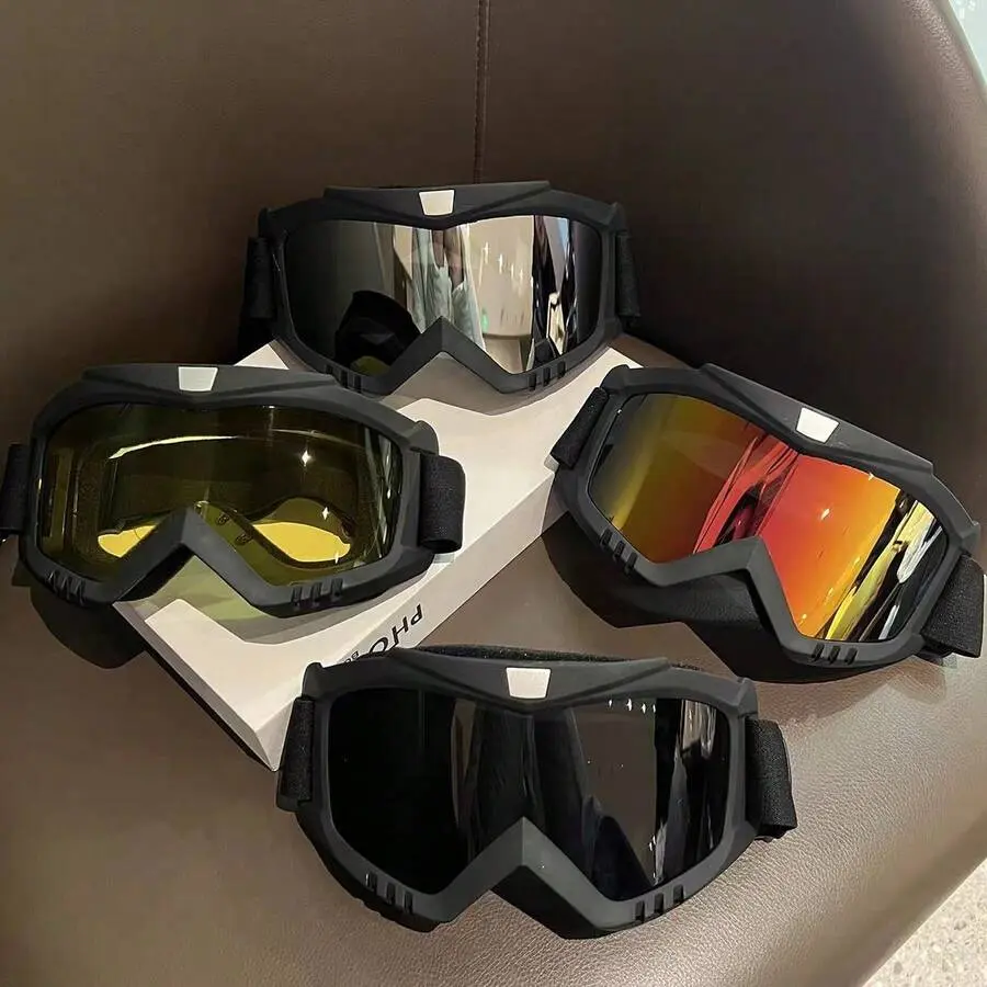 1pc Motorcycle Goggles, Bike Goggles, Adult Ski Goggles, Cycling Goggles, Outdoor Sports Goggles, Snowmobile Goggles, Dune Buggy Goggles, Motorcycle Racing Goggles