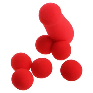 Small Sponge Brother 4Pcs Red Sponge Balls Funny Stage Prop Magic Tricks Toys